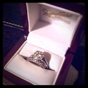 1.5ctw White Gold Wedding Set - Sz 6